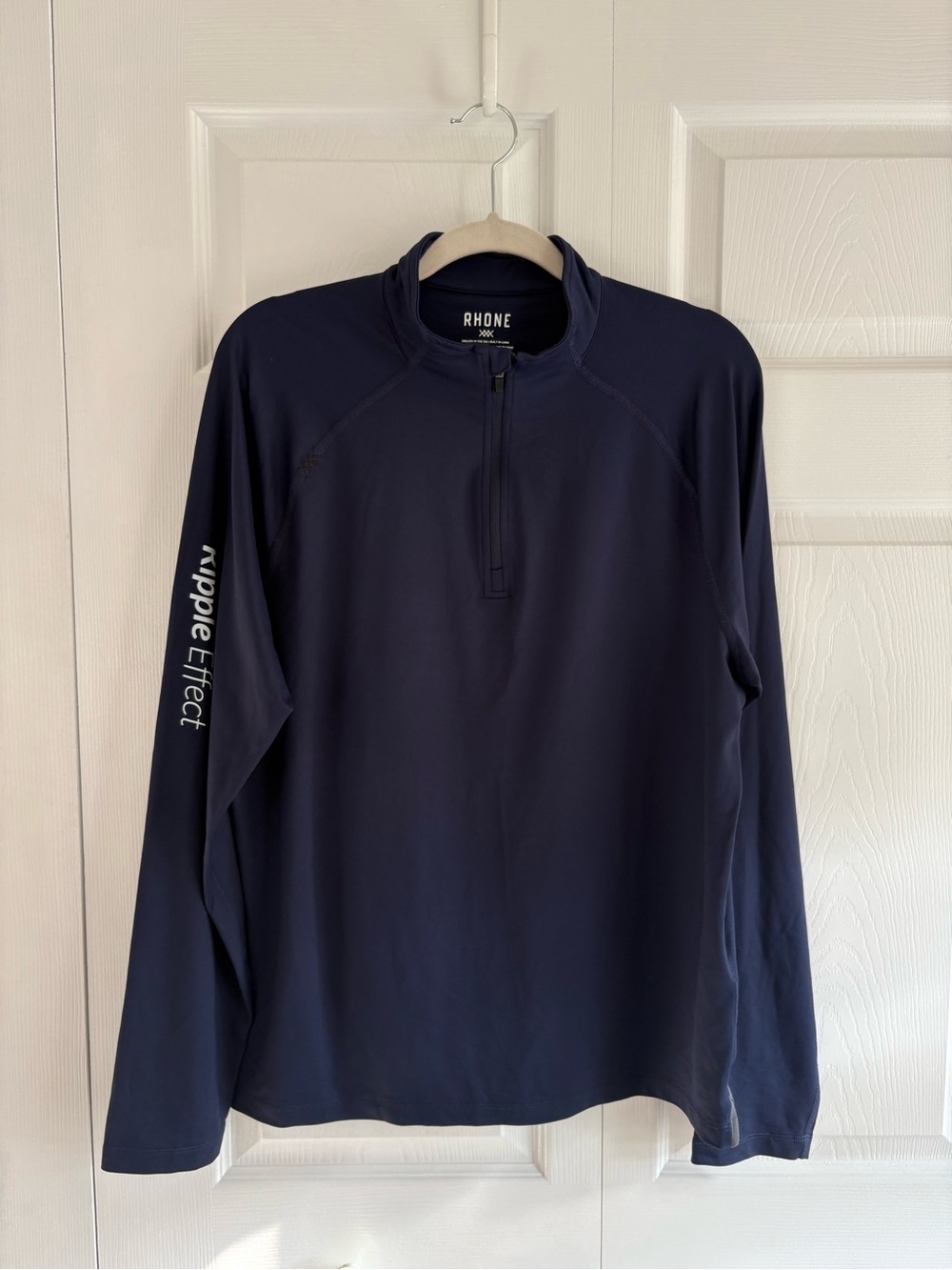 Rhône Navy Blue Quarter Zip Athletic Pullover Top M Ripple Effect Golf Casual